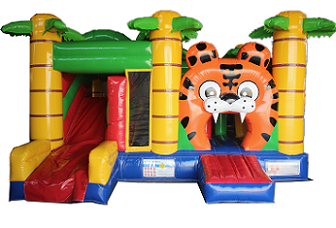 Tiger jumping castle with slide
