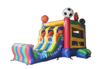 football inflatable castle with slide
