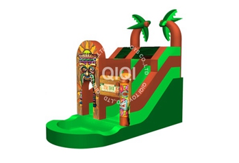 jungle inflatable slide with pool 