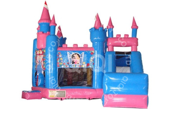 Blue Inflatable Princess Castle