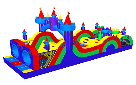 Colorful Castle Inflatable Obstacle Course