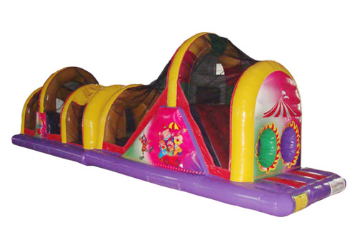 Double lane inflatable obstacle tunnel