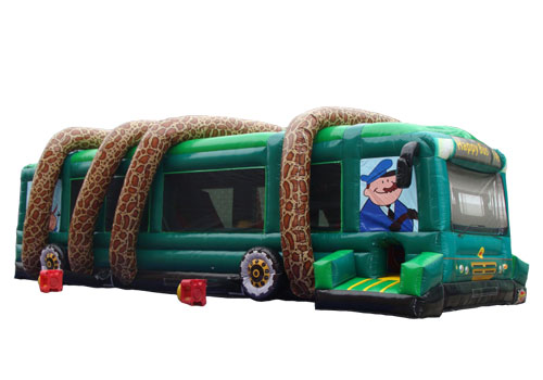 Inflatable Jungle Bus Obstacle Game