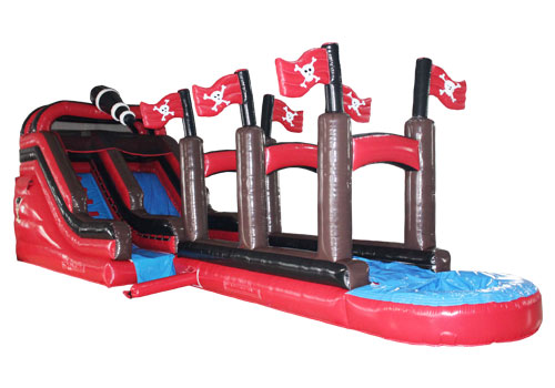 Pirate Ship Inflatable Water Slide with Slip 