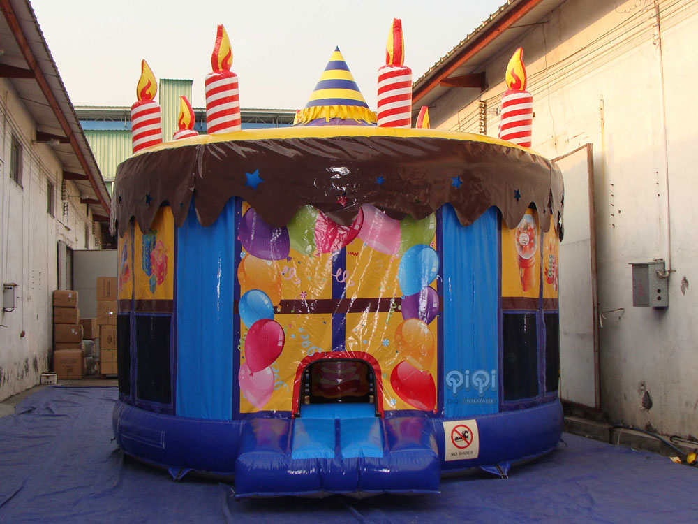 Colorful Birthday Cake Inflatable Bouncer