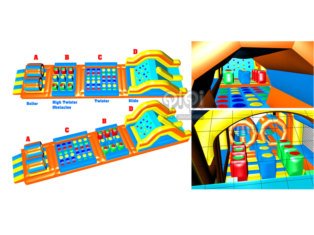 Detachable Olympic Obstacle Inflatable Game,Olympic Obstacle course Inflatable detials,Olympic Obstacle course Inflatable Game,Twister Detachable Obstacle Inflatable Game-QOB-2557-a-1,Twister Detachable Obstacle Inflatable Internal